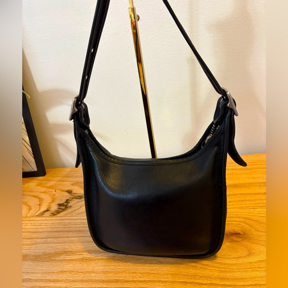 Vintage Coach black leather “Janice” bag, style 9950